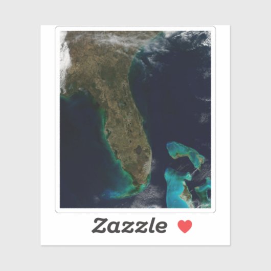 Satelliet Uitzicht van Florida. Sticker (Vel)