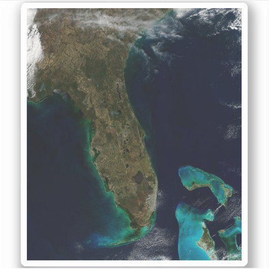 Satelliet Uitzicht van Florida. Sticker (Voorkant)