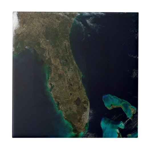 Satelliet Uitzicht van Florida. Tegeltje (Voorkant)