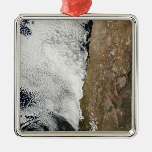 Satelliet-uitzicht van het Andes-gebergte Metalen Ornament (Voorkant)