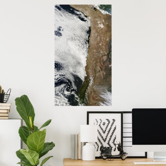 Satelliet-uitzicht van het Andes-gebergte Poster (Thuiskantoor)