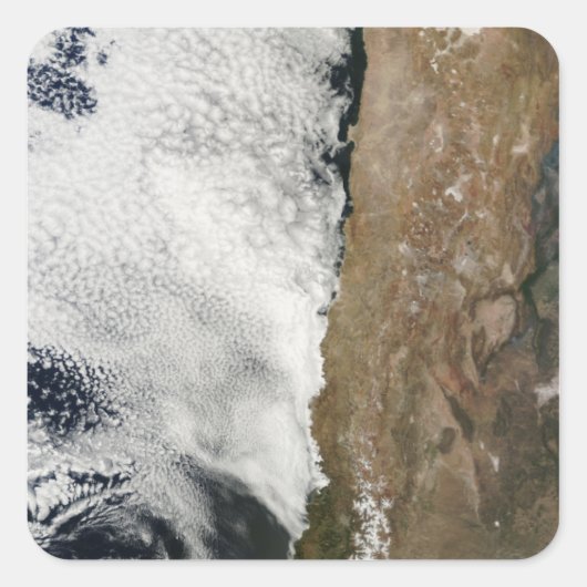Satelliet-uitzicht van het Andes-gebergte Vierkante Sticker (Voorkant)