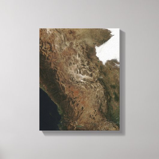 Satelliet-uitzicht van het landschap in Midden-Mex Canvas Afdruk (Voorkant)