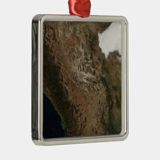 Satelliet-uitzicht van het landschap in Midden-Mex Metalen Ornament (Rechts)