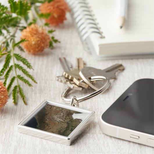 Satelliet-uitzicht van het landschap in Midden-Mex Sleutelhanger (Zijkant)