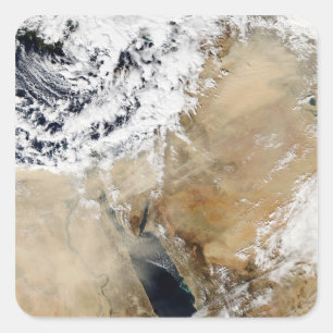 Satelliet-uitzicht van het oostelijke Middellandse Vierkante Sticker