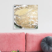 Satelliet-uitzicht van het Tibetaanse Plateau Canvas Afdruk (Insitu (Woonkamer))