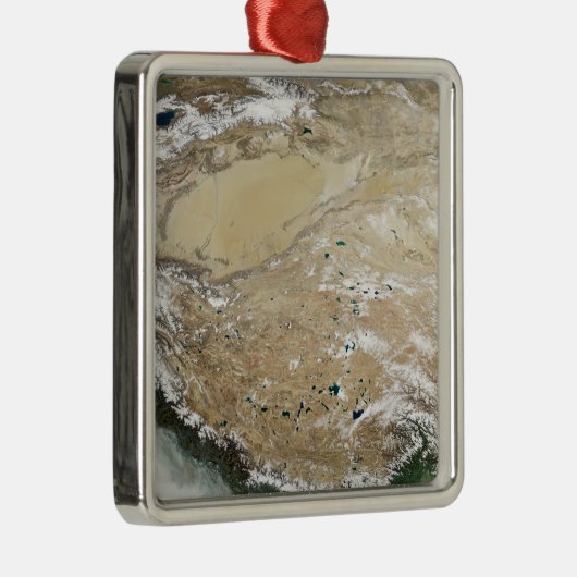 Satelliet-uitzicht van het Tibetaanse Plateau Metalen Ornament (Rechts)