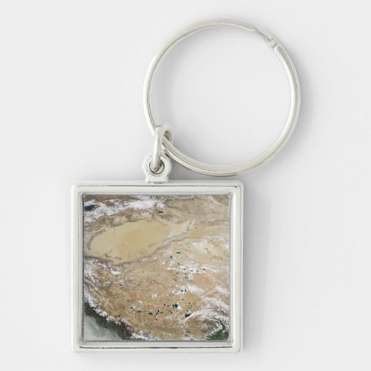 Satelliet-uitzicht van het Tibetaanse Plateau Sleutelhanger (Voorkant)