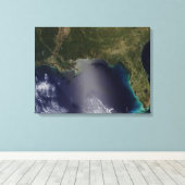 Satelliet uitzicht van het Zuidoosten van de Veren Canvas Afdruk (Insitu (Houten vloer))