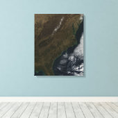 Satelliet-uitzicht van het zuidoosten van de Veren Canvas Afdruk (Insitu (Houten vloer))