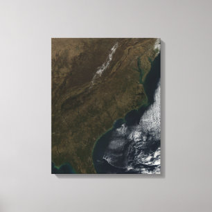 Satelliet-uitzicht van het zuidoosten van de Veren Canvas Afdruk