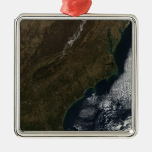 Satelliet-uitzicht van het zuidoosten van de Veren Metalen Ornament