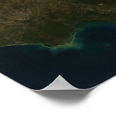 Satelliet-uitzicht van het zuidoosten van de Veren Poster (Hoek)