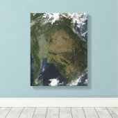 Satelliet-uitzicht van Indochina Canvas Afdruk (Insitu (Houten vloer))