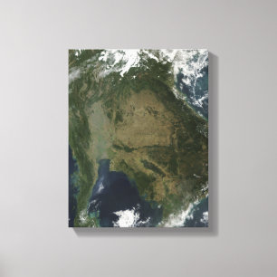 Satelliet-uitzicht van Indochina Canvas Afdruk