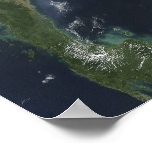 Satelliet-uitzicht van Indochina Poster (Hoek)