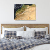 Satelliet-uitzicht van Marokko Canvas Afdruk (Insitu (Slaapkamer))