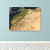 Satelliet-uitzicht van Marokko Canvas Afdruk (Insitu (Houten vloer))