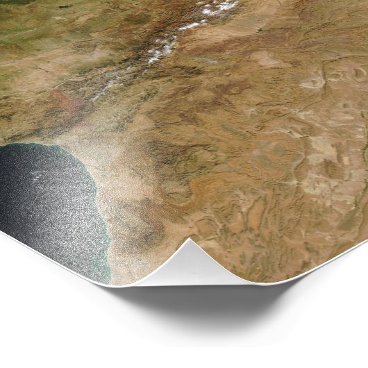 Satelliet-uitzicht van Marokko Foto Afdruk (Hoek)