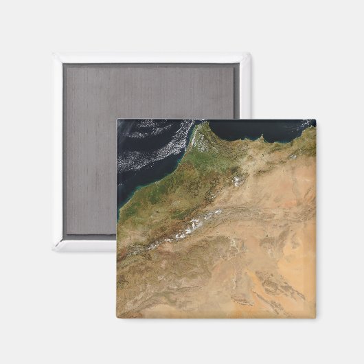 Satelliet-uitzicht van Marokko Magneet (Voorkant / Achterkant)