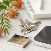 Satelliet-uitzicht van Marokko Sleutelhanger (Zijkant)