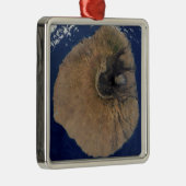Satelliet-uitzicht van Mount Fogo Metalen Ornament (Rechts)