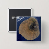 Satelliet-uitzicht van Mount Fogo Vierkante Button 5,1 Cm (Voorkant /achterkant)