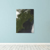 Satelliet uitzicht van New England Canvas Afdruk (Insitu (Houten vloer))