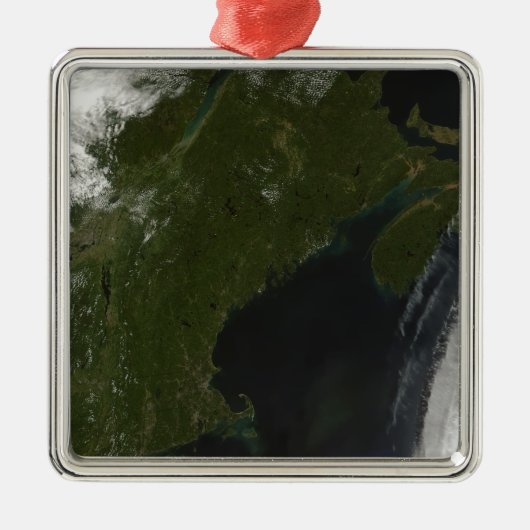 Satelliet uitzicht van New England Metalen Ornament (Voorkant)