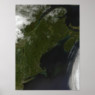 Satelliet uitzicht van New England Poster