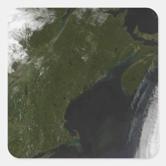 Satelliet uitzicht van New England Vierkante Sticker (Voorkant)