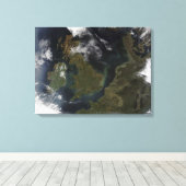 Satelliet-uitzicht van Noord-Europa Canvas Afdruk (Insitu (Houten vloer))