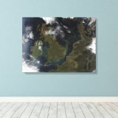 Satelliet-uitzicht van Noord-Europa Canvas Afdruk (Insitu (Houten vloer))