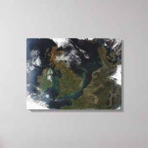 Satelliet-uitzicht van Noord-Europa Canvas Afdruk