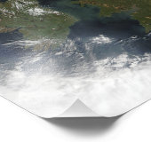 Satelliet-uitzicht van Noord-Europa Foto Afdruk (Hoek)