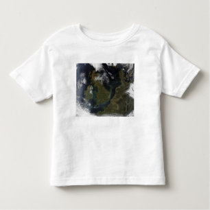 Satelliet-uitzicht van Noord-Europa Kinder Shirts