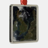 Satelliet-uitzicht van Noord-Europa Metalen Ornament (Rechts)