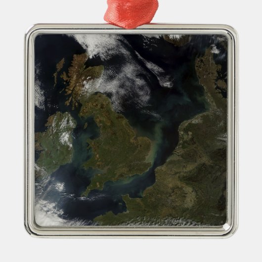 Satelliet-uitzicht van Noord-Europa Metalen Ornament (Voorkant)