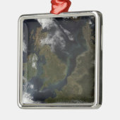 Satelliet-uitzicht van Noord-Europa Metalen Ornament (Links)