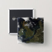Satelliet-uitzicht van Noord-Europa Vierkante Button 5,1 Cm (Voorkant /achterkant)