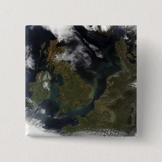 Satelliet-uitzicht van Noord-Europa Vierkante Button 5,1 Cm (Voorkant)
