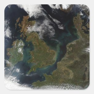 Satelliet-uitzicht van Noord-Europa Vierkante Sticker