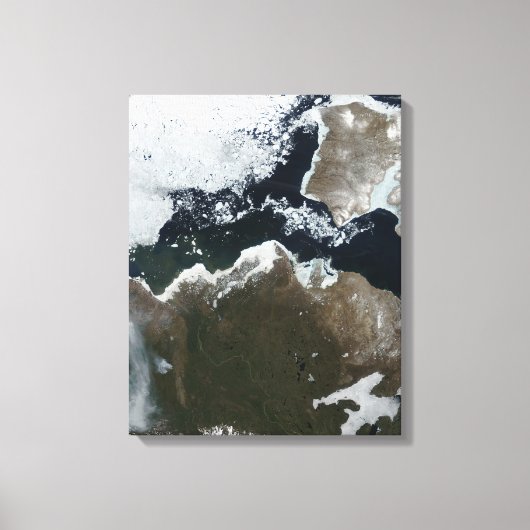 Satelliet-uitzicht van Noordwest-Canada Canvas Afdruk (Voorkant)