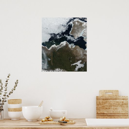 Satelliet-uitzicht van Noordwest-Canada Poster (Keuken)