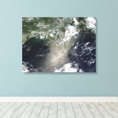 Satelliet-uitzicht van olielevers en olielonijnen canvas afdruk (Insitu (Houten vloer))