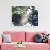 Satelliet-uitzicht van olielevers en olielonijnen canvas afdruk (Insitu (Woonkamer))