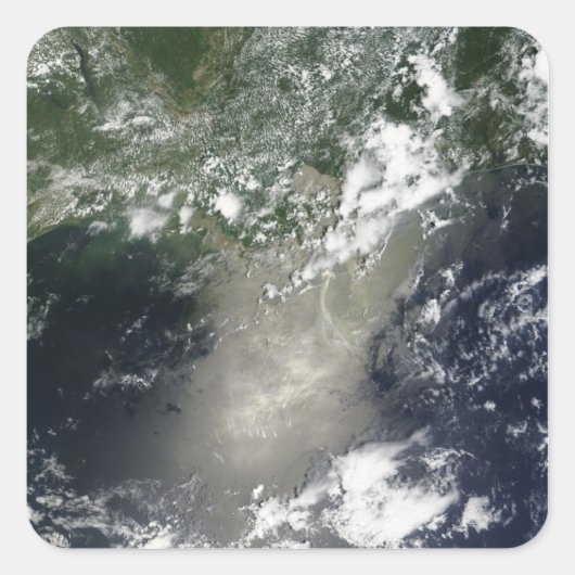 Satelliet-uitzicht van olielevers en olielonijnen vierkante sticker (Voorkant)