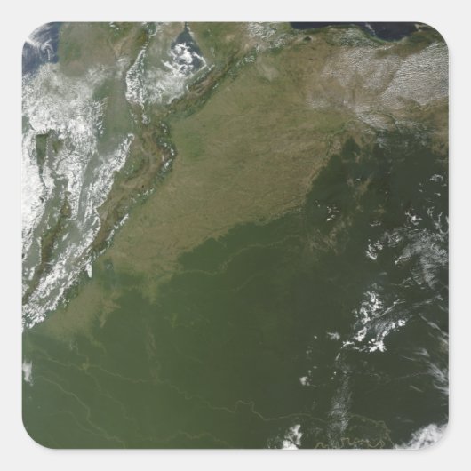 Satelliet-uitzicht van Oost-Colombia Vierkante Sticker (Voorkant)