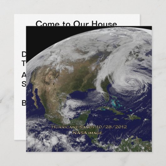 Satelliet-Uitzicht van orkaan Sandy Kaart (Voorkant / Achterkant)